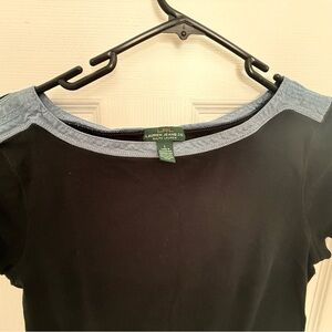 Ralph Lauren Black and Denim Short Sleeve Tee